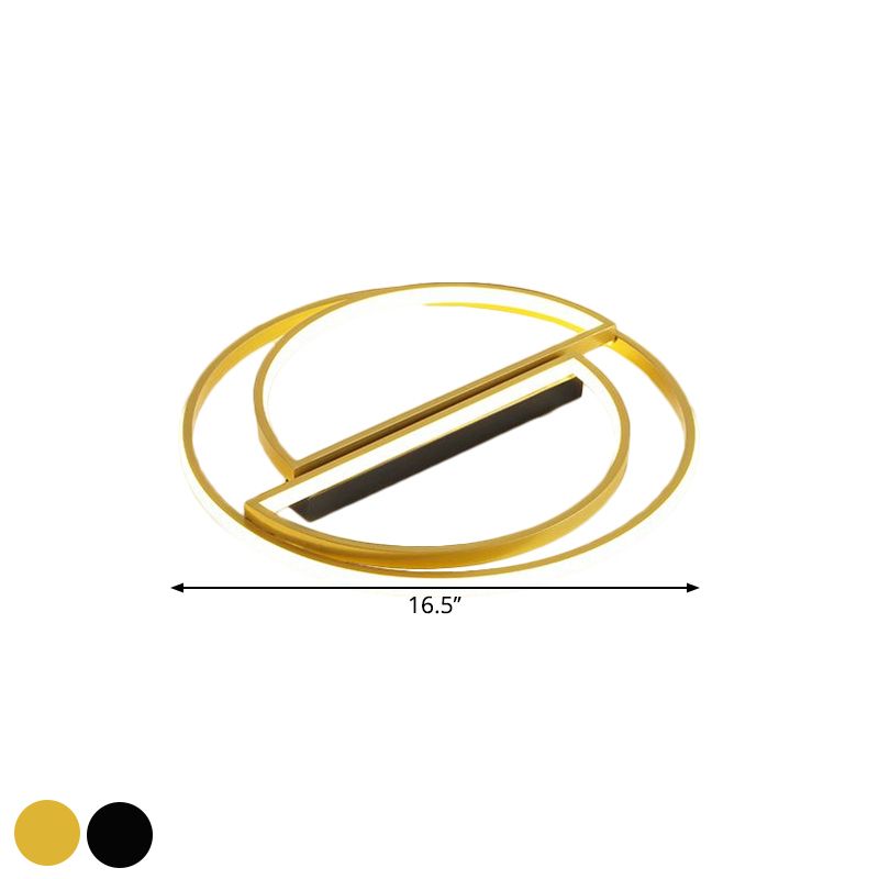 Lampada da incasso a cerchio integrato nero/oro Simplicity Apparecchio da soffitto in metallo a LED con luce calda/bianca, larghezza 16,5"/20,5"