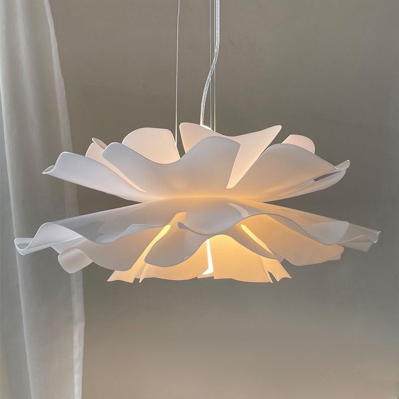 Blanc Modern 1-Light Down Lighting Acrylique suspendu suspendu pour la chambre des enfants