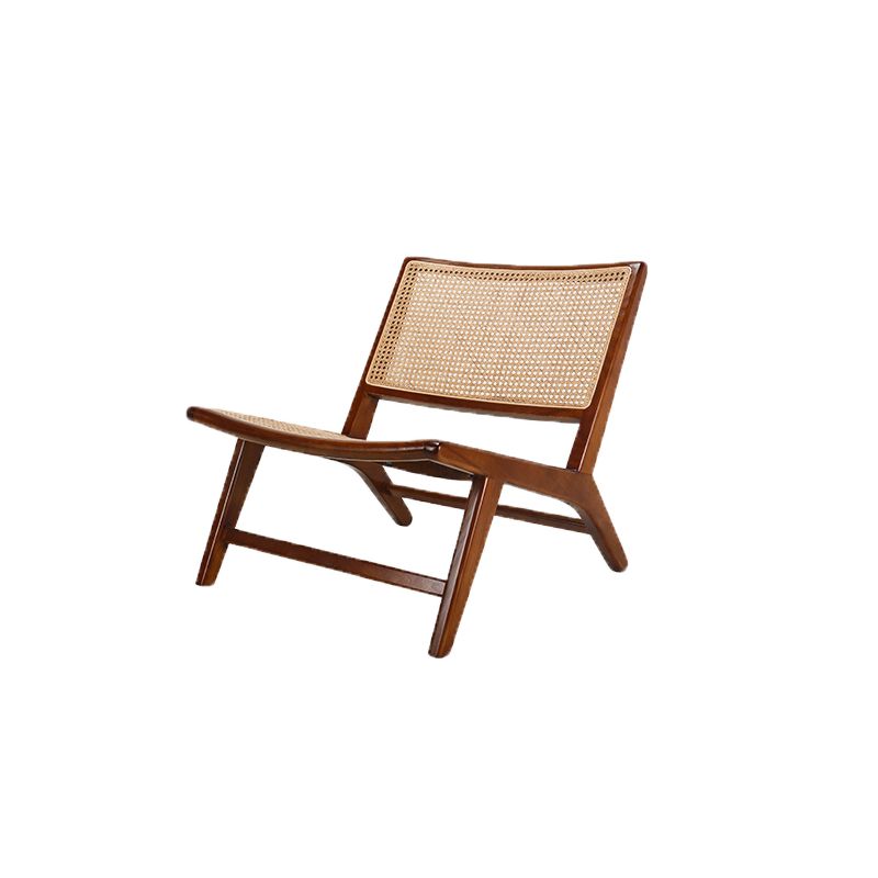 Wood Slipper Accent Chair Solid Wood Frame Armless Chair for Living Room