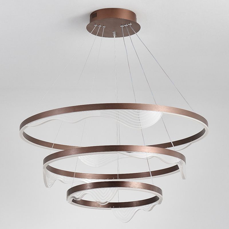 Candelier de niveles acrílicos Elegante LED Minimalista Luz colgante de lámpara para sala de estar