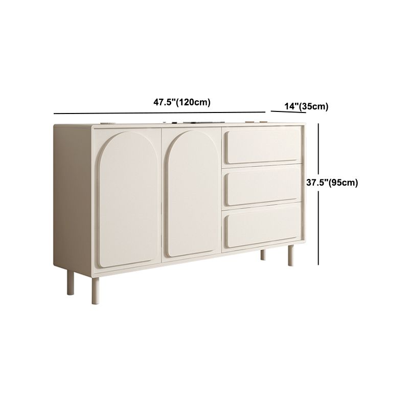 37.4"Tall White Wooden Cabinet , 3- Drawer Rectangle Accent Cabinet