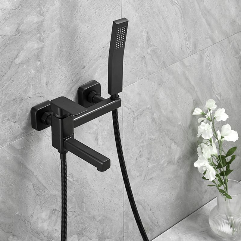 Modern Wall Mounted Metal Tub Filler Low Arc Swivel Bathroom Faucet