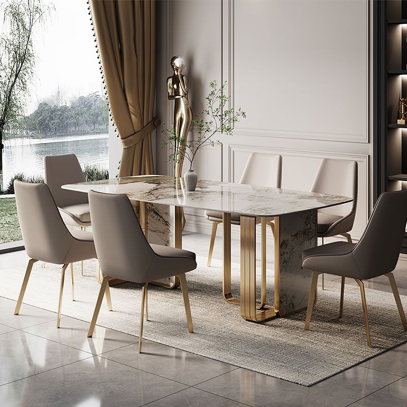Luxury 1/2/3/5/6/7/8/9 Pieces Dining Set with Stone Dining Table and Chairs Dinette Set