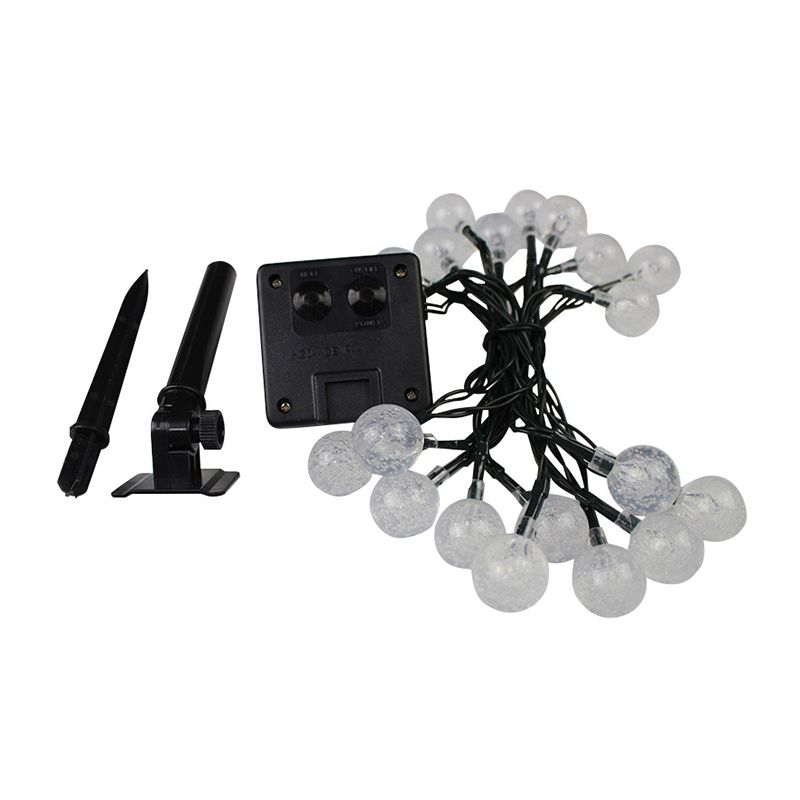 16.4ft Bubble Ball Solar String Light Contemporary Plastic 20 Heads Garden LED Fairy Lighting in Clear