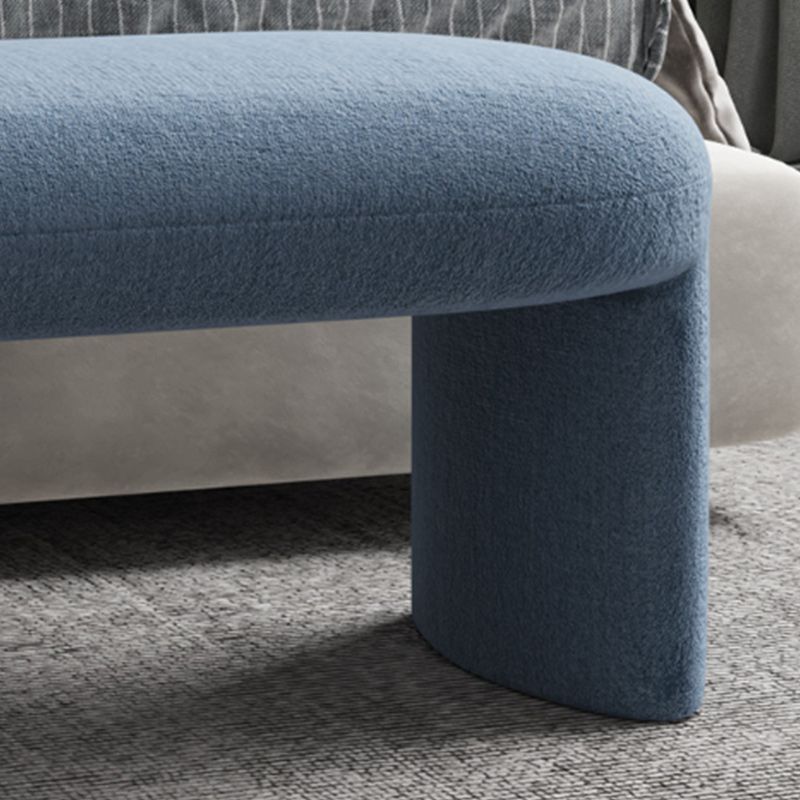 Modern Foam Bench with Legs Rectangle Solid Color Wool Bench