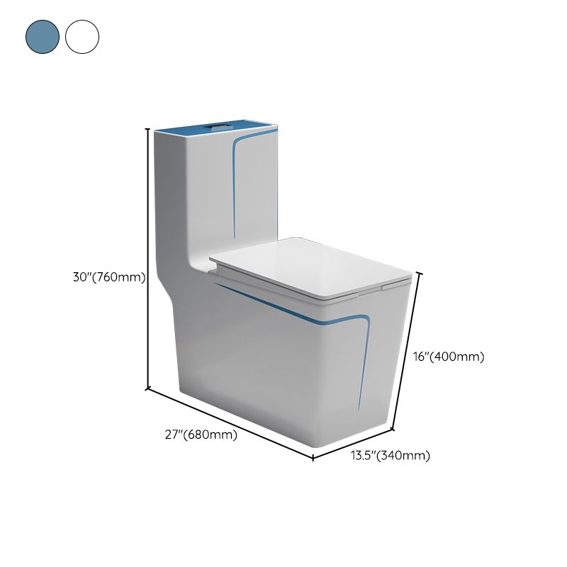 One-Piece Flush Toilet Floor Mount Traditional Toilet with Slow Close Seat