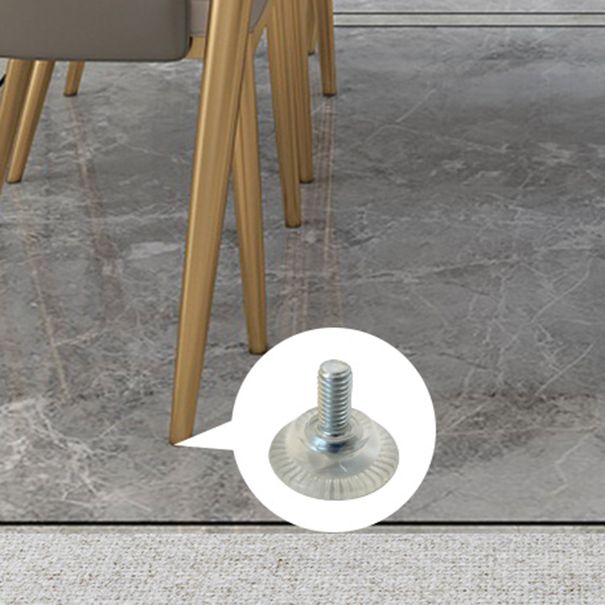 Stone Top Dining Table Set 1/2/5 Pieces Glam Rectangle Dinette Set in White