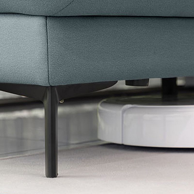 Light-grey and Blue-Gray Seating Cushions Standard Faux Leather Sofa