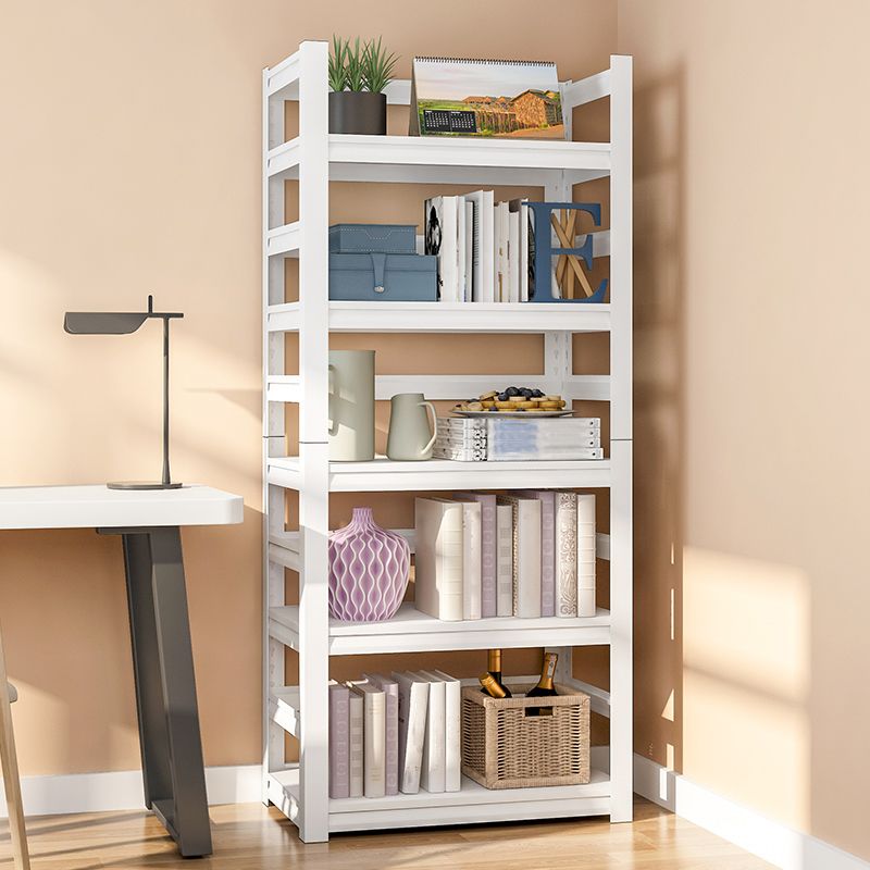 Stahl Industrial Etagere Bücherregal Weiß und Schwarz vertikaler Bücherregal für Zuhause