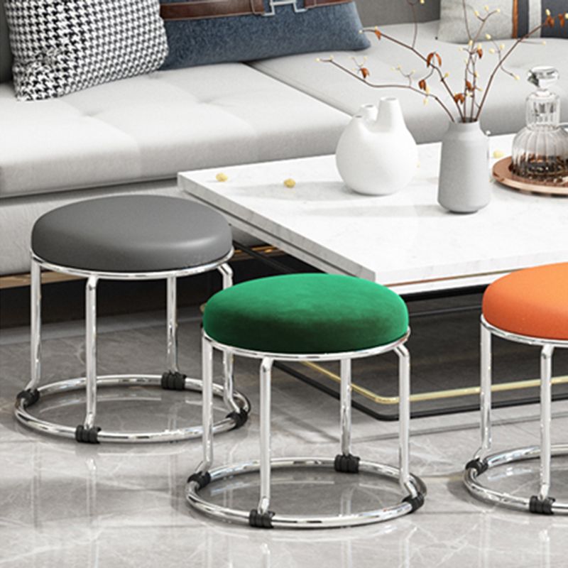 Standard Ottoman Fade Resistant Cotton Blend Glam Round Solid Color Ottoman