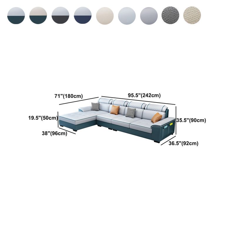 133.07" W x 70.87" D x 35.43" H Pillow Top Arm Sofa with Chaise