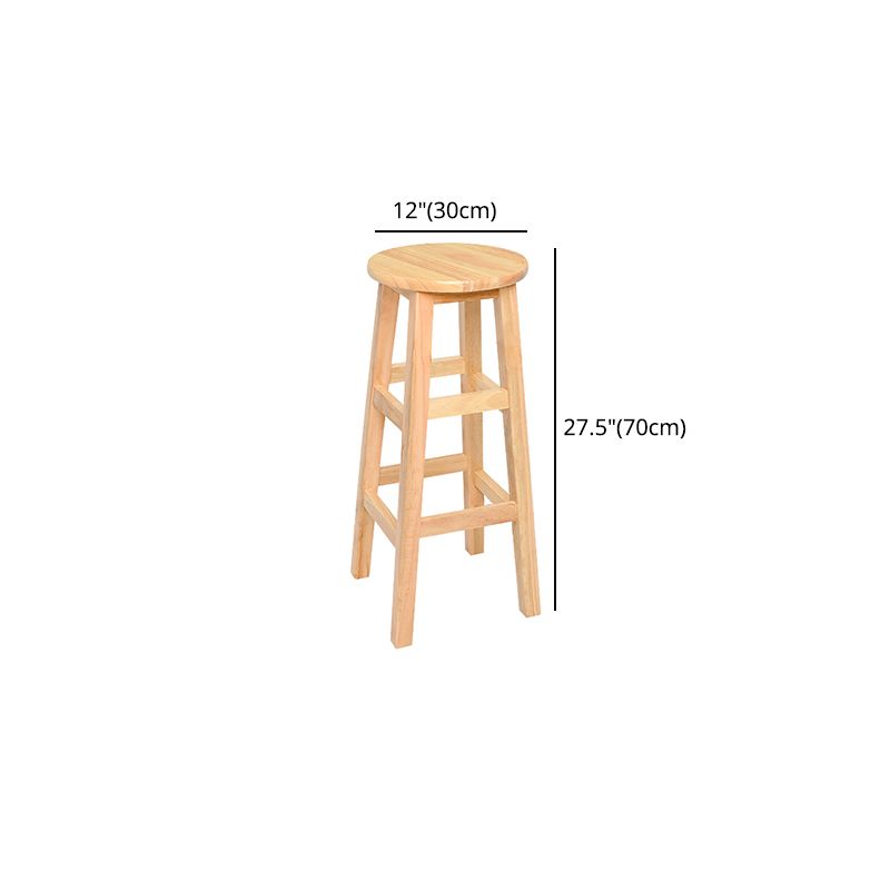 Modern Style Solid Wood Bar Stool with Footrest Living Room Lounge Bar Stool
