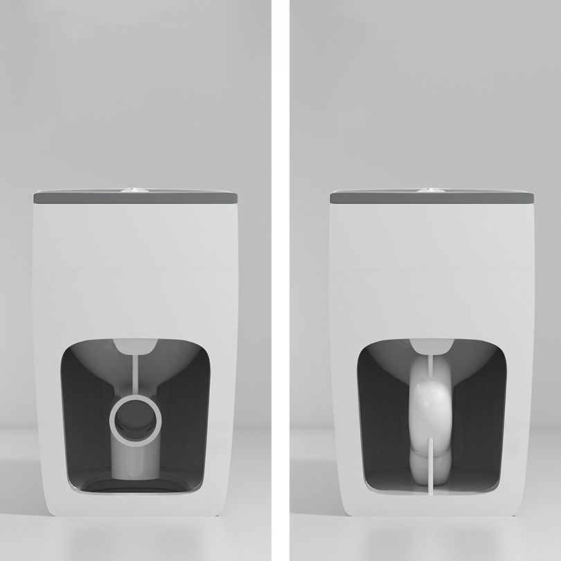 Modern Elongated Toilet Bowl Siphon Jet Flush Toilet with Seat