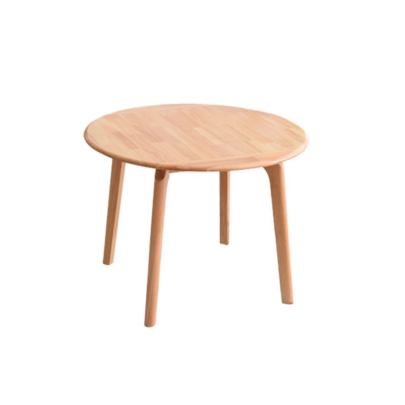 Rubberwood Solid Wood Dining Table Contemporary Style Dining Site Table with 4 Legs