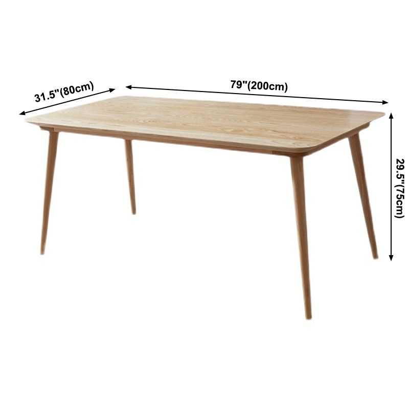 Modern Ash Wood Table Rectangle Dining Table with Wooden 4 Legs for Restaurant