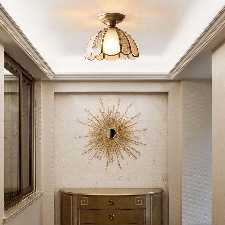 Glass Dome Semi Flush Plafond Light traditionnel Asle Plafond semi-clush