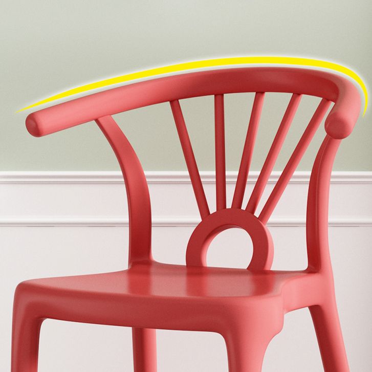 Salle à manger moderne Windsor chaises arrière chaise sans bras de salle à manger en plastique pour la cuisine