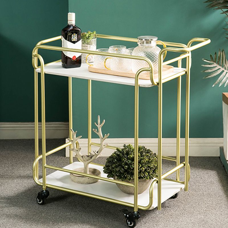 Modern 31.1"H Rolling Prep Table Rectangular Metal Prep Table for Home Use