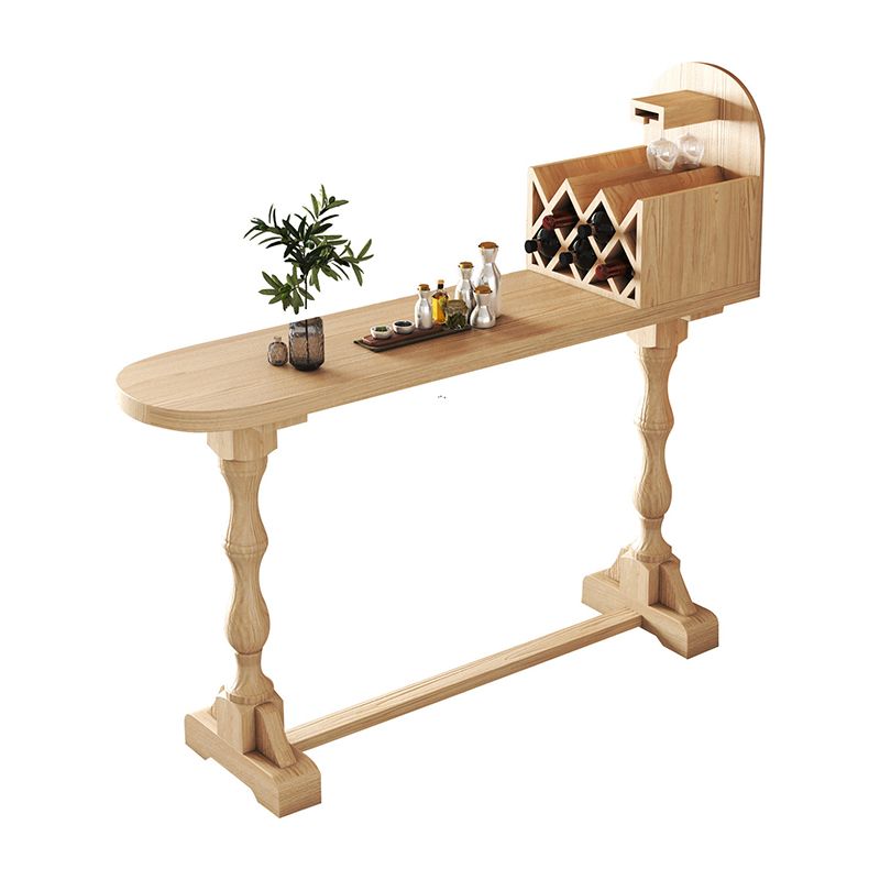 Contemporary Pub Table Specialty Solid Wood Bar Table in Natural