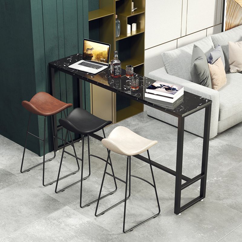 Modern Style Pub Dining Set 1/4 Pieces Rectangle Marble Counter Set