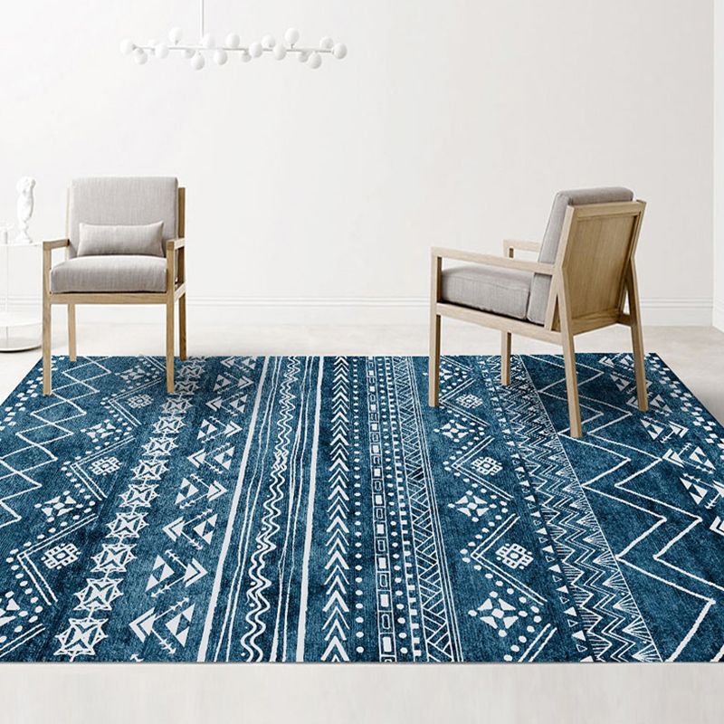 Boho-Chic Harlequin Print Carpet Polyester Indoor Carpet Non-Slip Backing Rug for Living Room