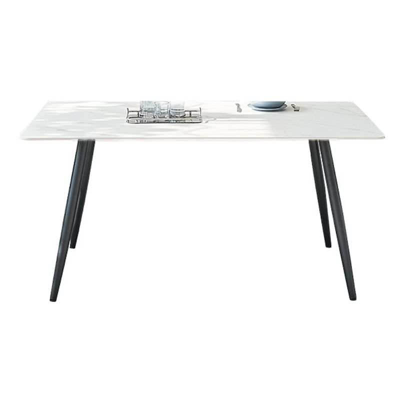 Rectangle Modern Stone Table Standard Height Table Dining with 4 Legs