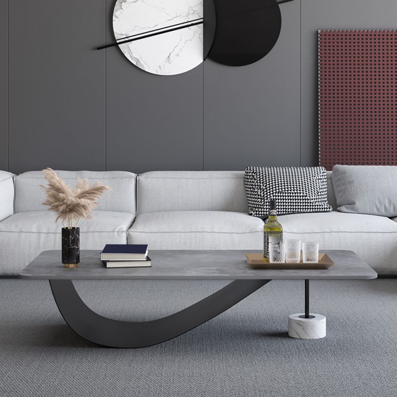Glam Slate Coffee Table Rectangular Coffee Table for Bedroom and Living Room