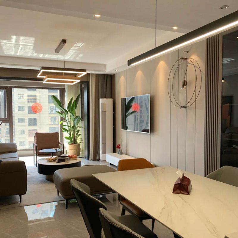 Accesorios de iluminación modernos de la isla de cobre de cobre lámpara de suspensión LED de 1 luces lineales