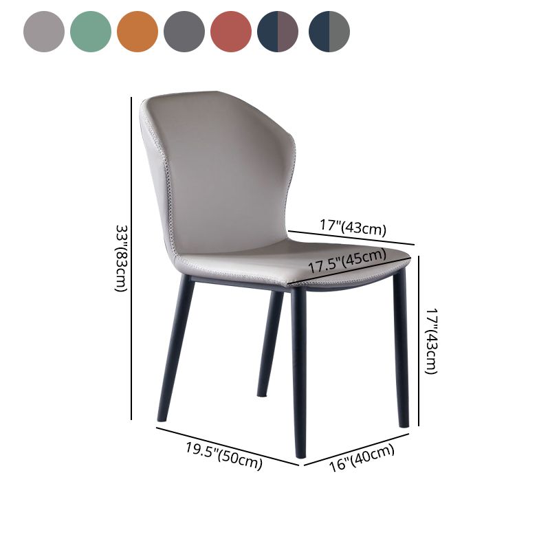 Silla lateral de cuero moderna para restaurante Silla de comedor con respaldo mate y acabado mate
