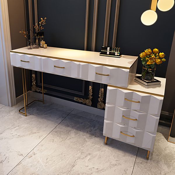 Contemporary Gold Lighted Mirror Bedroom With Drawer Wooden Make-up Vanity