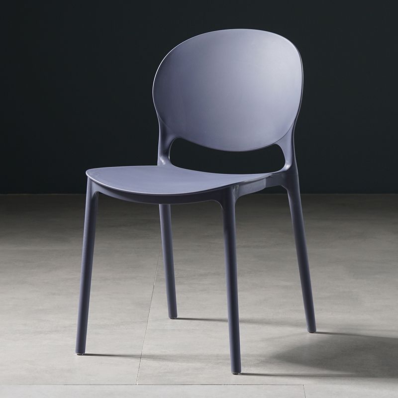 Sillas de comedor de plástico de estilo nórdico, silla lateral sin brazos para cocina (juego de 2)
