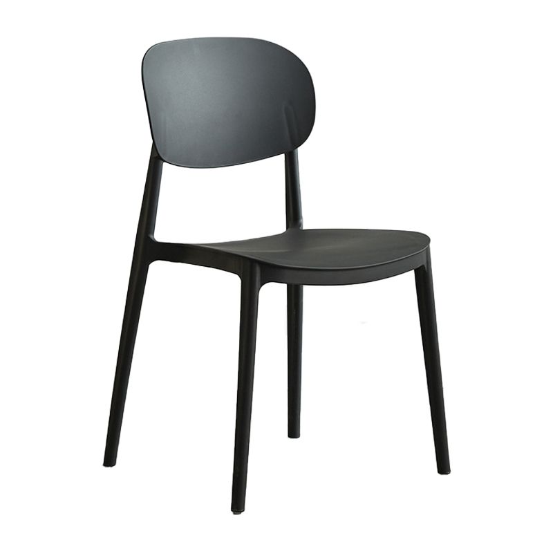 Silla lateral de plástico moderna Silla de comedor con respaldo sólido para restaurante