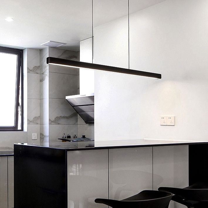 Linear Pendant Lighting Contemporary Metal 1 Light Pendant Light for Kitchen Island