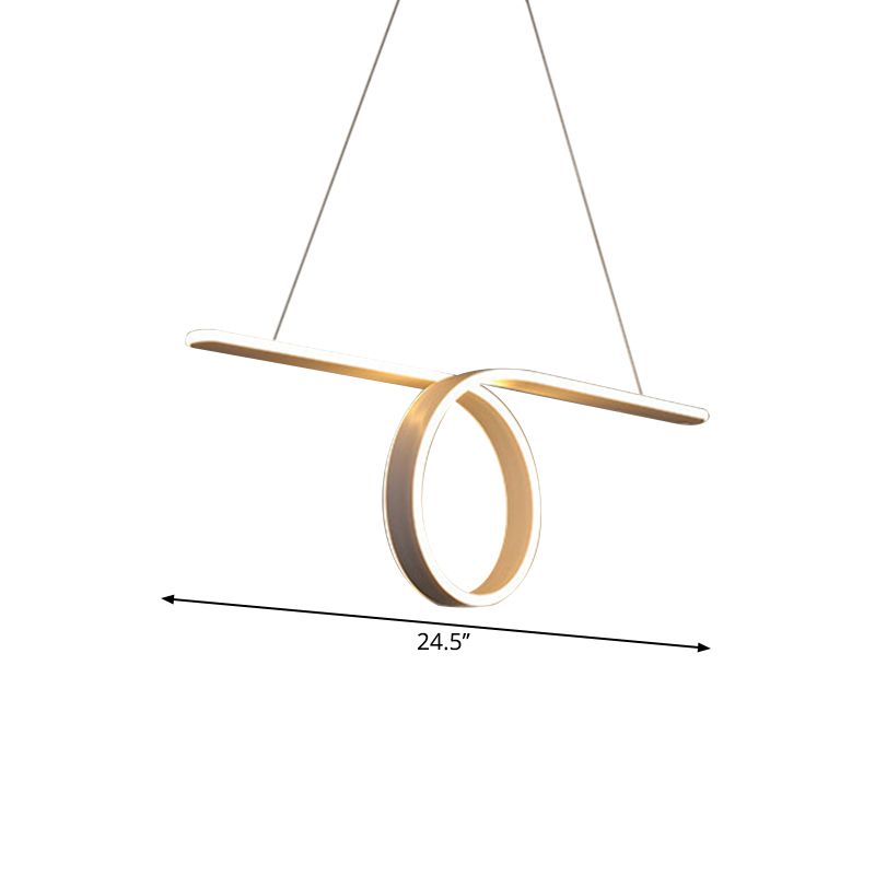 Comedor LED COMENTO LED PARTIR LAMBITA Minimalismo Lámpara de isla gris con sombra de metal anular en luz cálida/blanca
