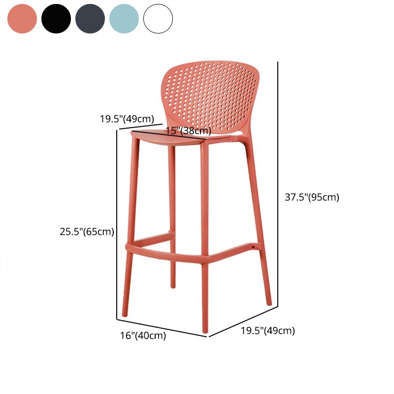 Contemporary Stackable Colorful Counter Stools Plastic Armless Indoor Bar Stool