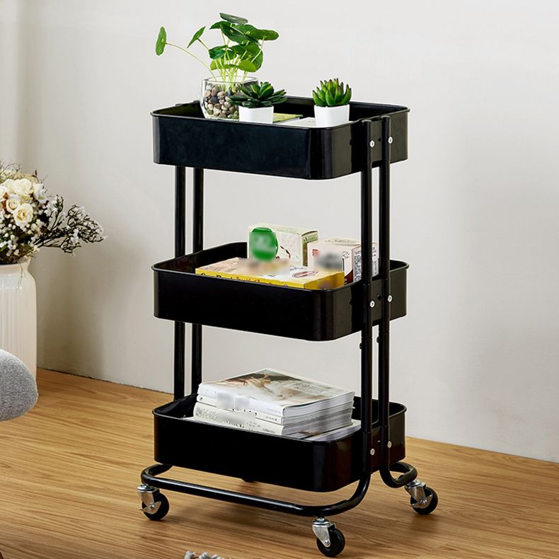 Contemporary Geometric Bookshelf Open Back Bookcase with Wheels