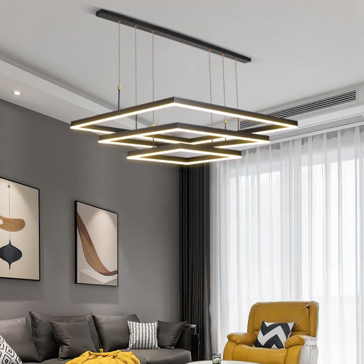 Modern Chandeliers For Foyer Multiple Squares Chandelier Pendant Light