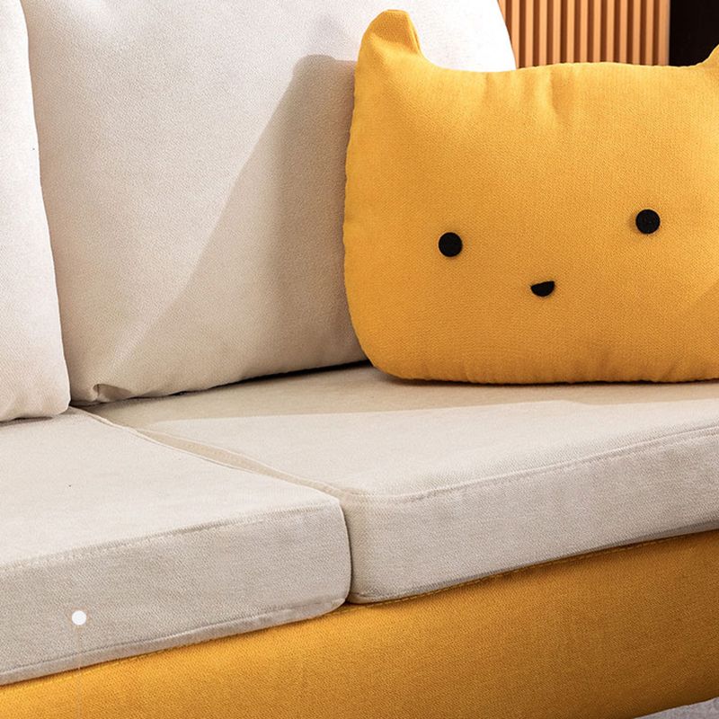 22.83" H Velvet Square Arm Modern Sofa with Tight Back slipcovered Sofa