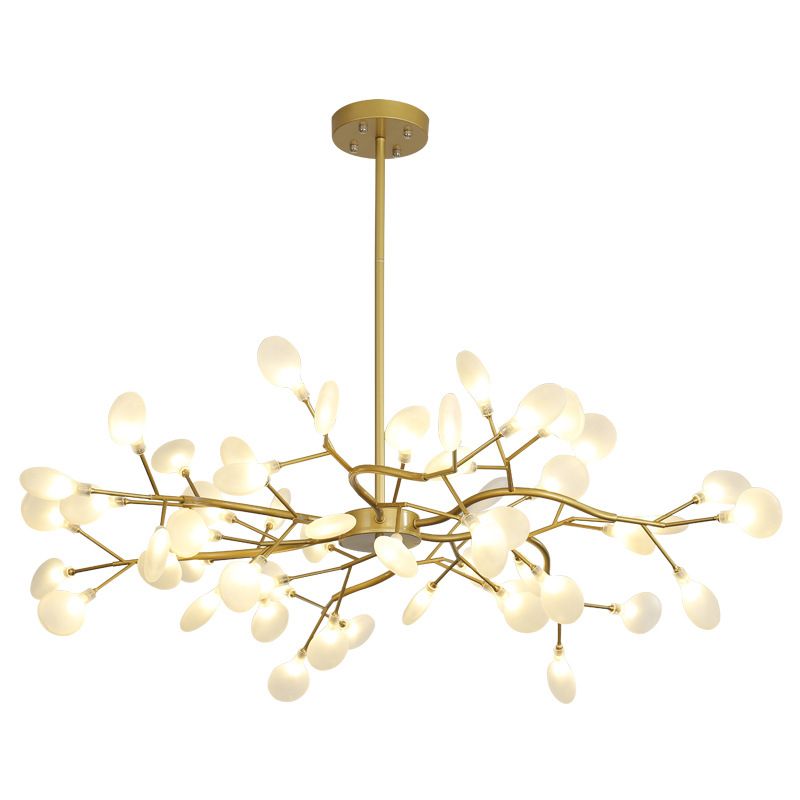 Gold Metal Suspended Lamp Fireflies Style Chandelier Lamp for Living Room
