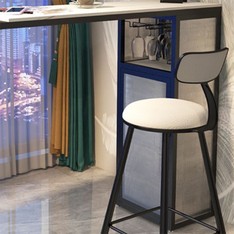 Contemporary Style Bar Table Stone Rectangle Bar Wine Table with Storage