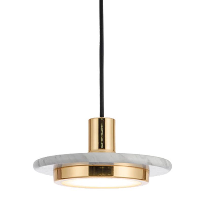 Stone Circle Pendant Lighting Fixture Minimalist LED Hanging Light Kit for Living Room