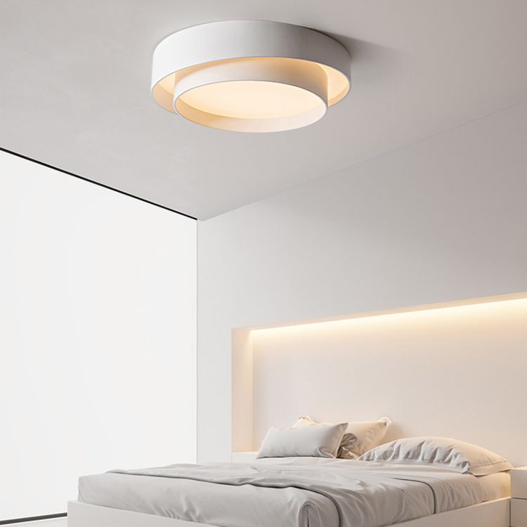 Lámpara empotrada moderna circular de 1 luz LED de metal montada en el techo para dormitorio