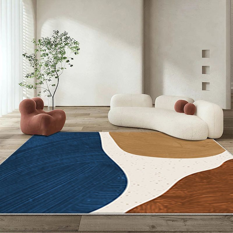 Modern Brown Rug Polyester Color Piece Area Rug Washable Rug for Living Room
