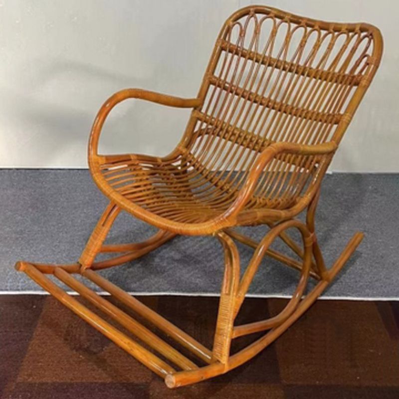 Modern Rocking Accent Chair Rattan/Wicker Rocker Chair for Balcony