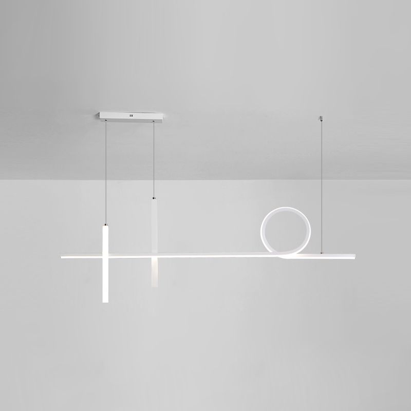 LED einfache Anhängerlampe Küche Esszimmer Moderne Kronleuchterleuchte Moderne Streifenleuchte