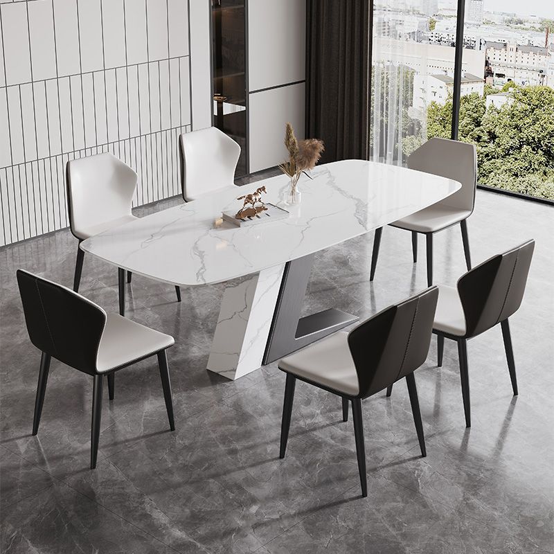 Contemporary Dining Set 1/4/5/7 Pcs Dining Table Set with Sintered Stone Top