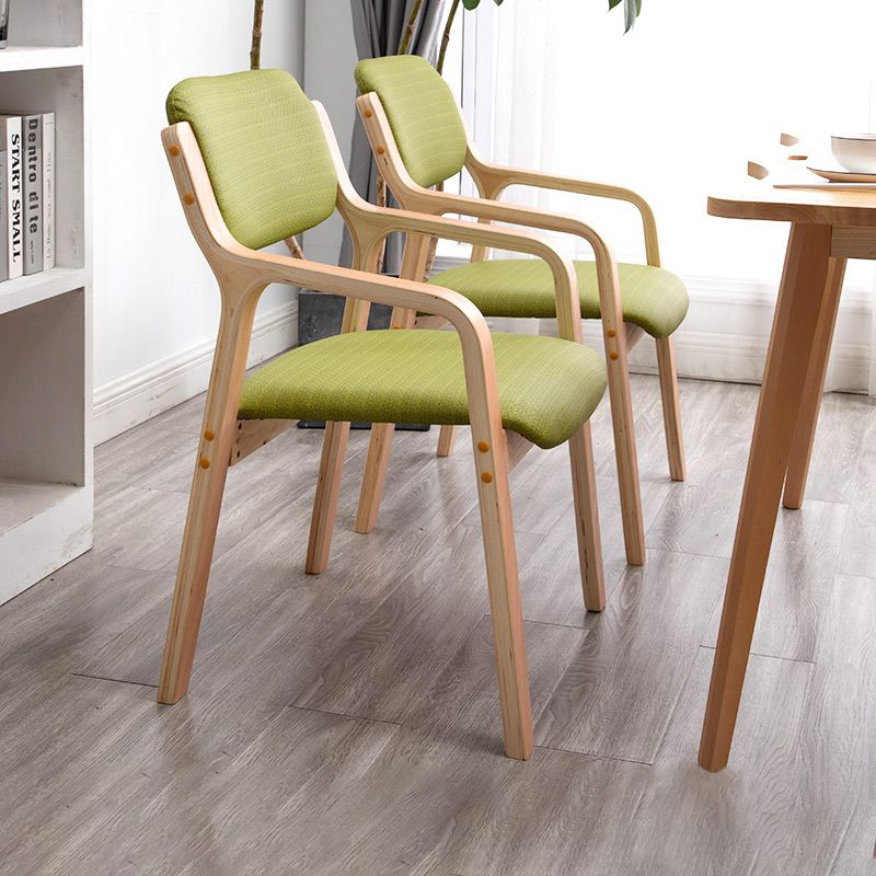 Scandinavian Home Arm Chair Wood Open Back Upholstered Dining Room Chair