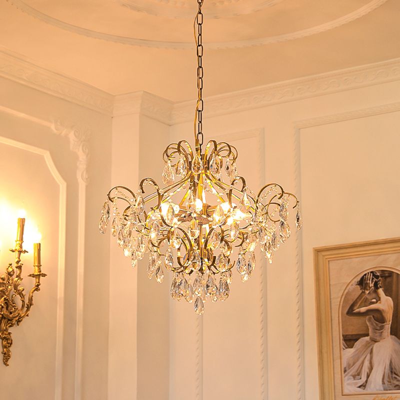 Lámparas colgantes de suspensión de múltiples lámparas de lámpara de lámpara de estilo americano para sala de estar para sala de estar