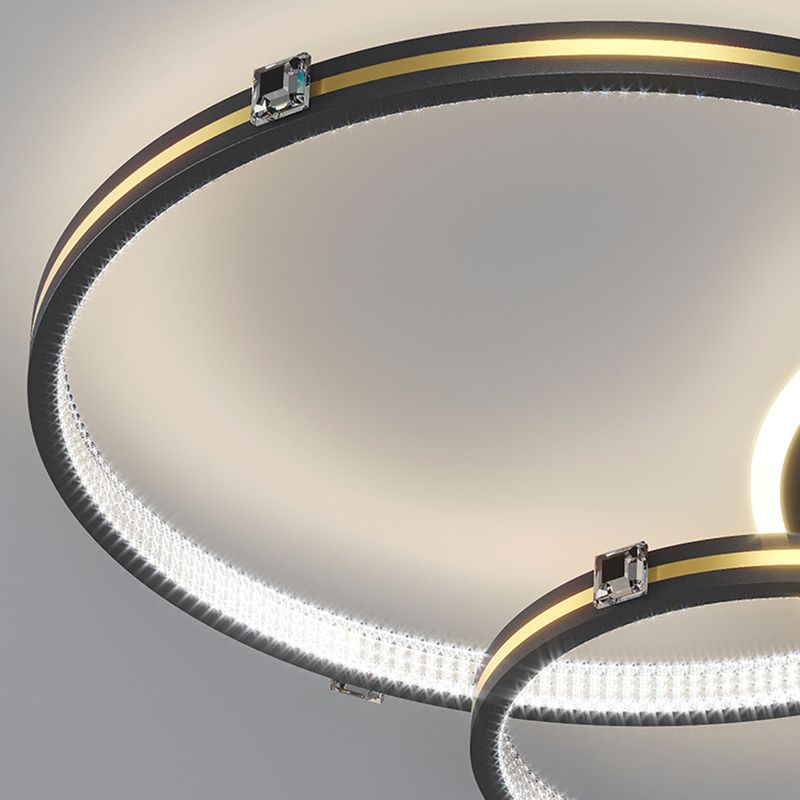 Modern minimalisme metalen semi-inbouwlamp multi-ring LED semi-inbouw voor woonkamer