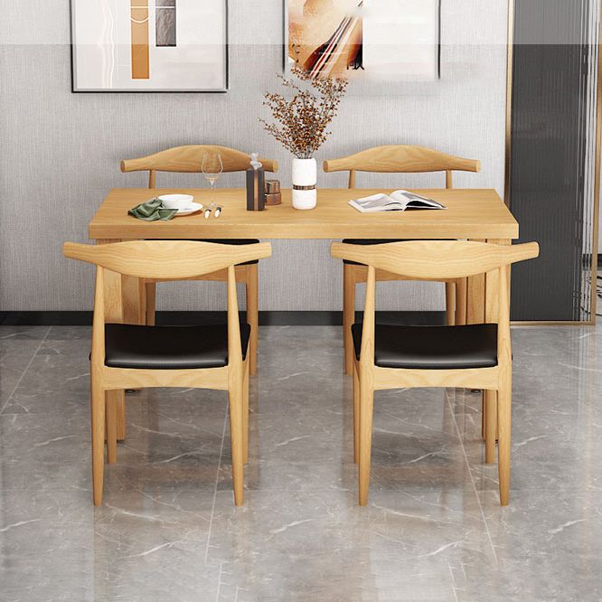 Traditional Dining Table Set 1/2/5 Pieces Rectangle Solid Wood Natural Dinette Set